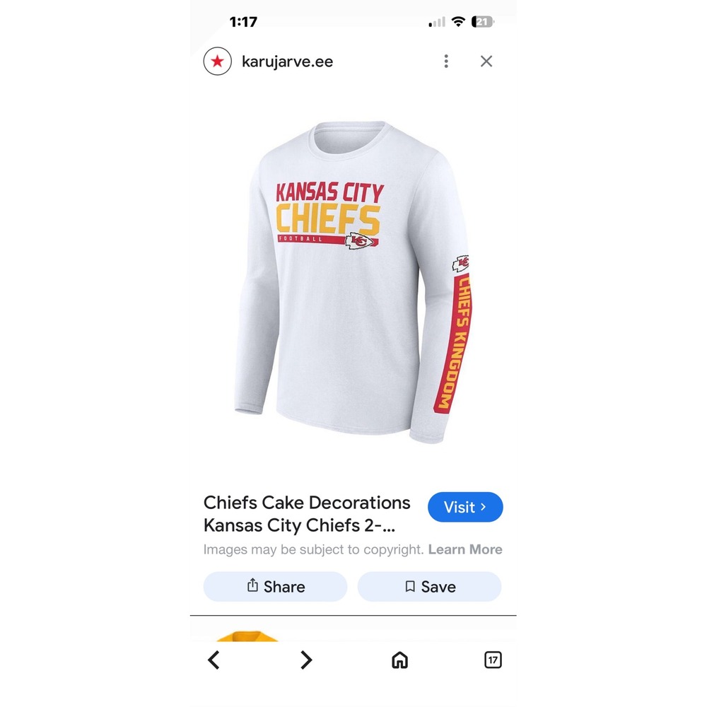 Kansas City Chiefs Football Long Sleeve Shirt Fanatics 5XL White